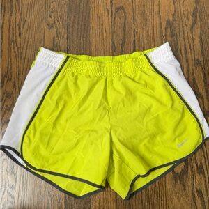 Nike XS Neon Green and White Athletic Shorts